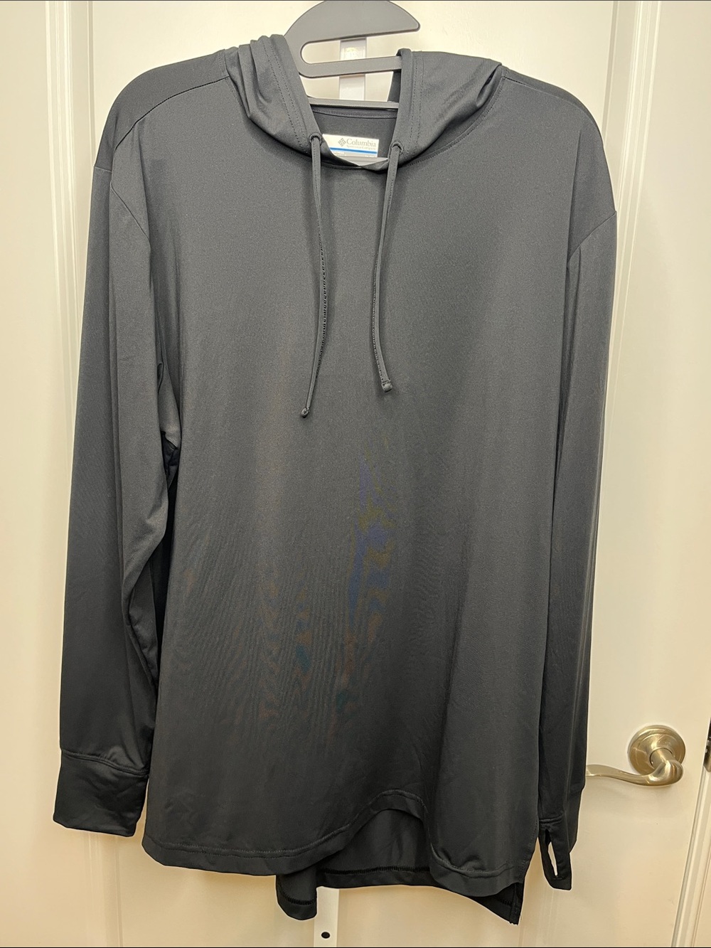 Columbia PFG Men's Hooded Long-Sleeve Performance Shirt - Dk Gray Medium